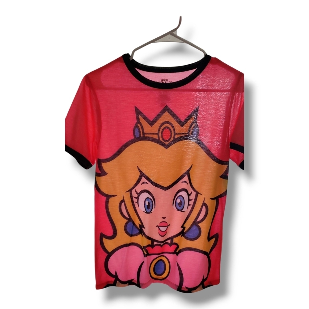 PRINCESS PEACH Mario Brothers SUPER NINTENDO WORLD™ Pink Girls Large NWOT tshirt - Picture 4 of 9